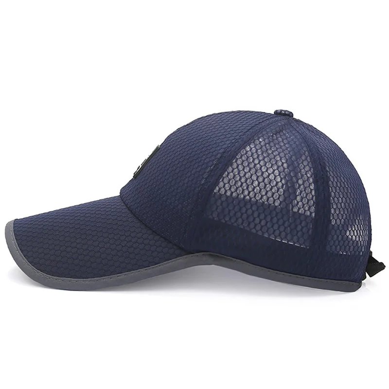 Long Visor Sport Hats Mesh Baseball Cap Summer Running Hats for Men Breathable Lightweight Quick Dry White Black Grey Navy Blue