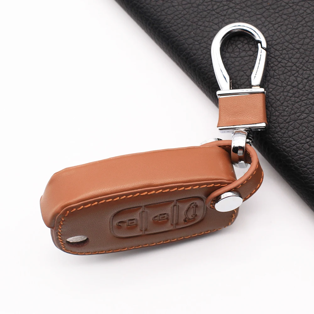 2020 Leather Key Case Cover For Sport Sedan Lada Priora Kalina Granta Vesta X-Ray X-ray Carrying 3 Buttons Protect Shell