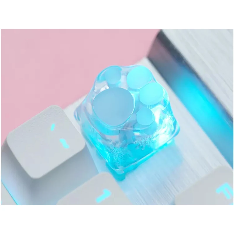 ZOMO เรซิ่น3D Plus พิมพ์ Cat Paw Keycaps OEM แป้นพิมพ์ Backlight RGB ที่กำหนดเอง DIY Tiffany Mx สวิทช์ Keycaps