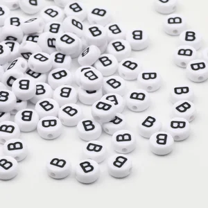 50/100/200 قطعة / الكثير 7x4mm أبيض جولة من الألف إلى الياء الأبجدية رسالة الاكريليك فضفاضة فاصل الخرز للمجوهرات DIY صنع اكسسوارات سوار أفضل 10 حبات مبيعا بالحروف - رقم 10