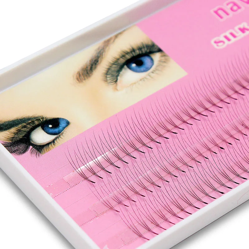 Navina Silk Lashes Pre Made Natural 3D Individual Eyelashes Extension Fans Faux Mink Premade Russian Volume Eyelash Supplies