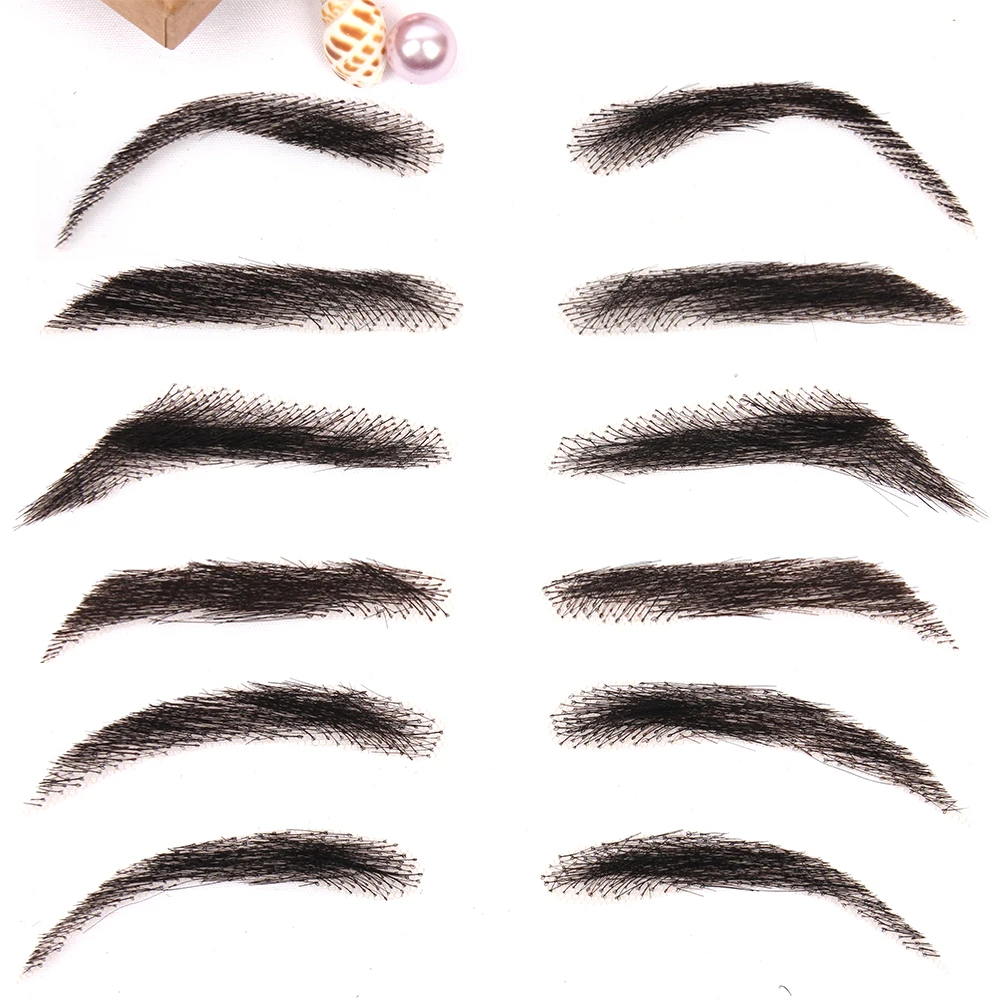 AIYEE For Women\'s Jolie Style Fake Eyebrows Lace Human Hair Fake Eyebrows Artificial Weaving Eyebrow Wigs Wave Style Eyebows