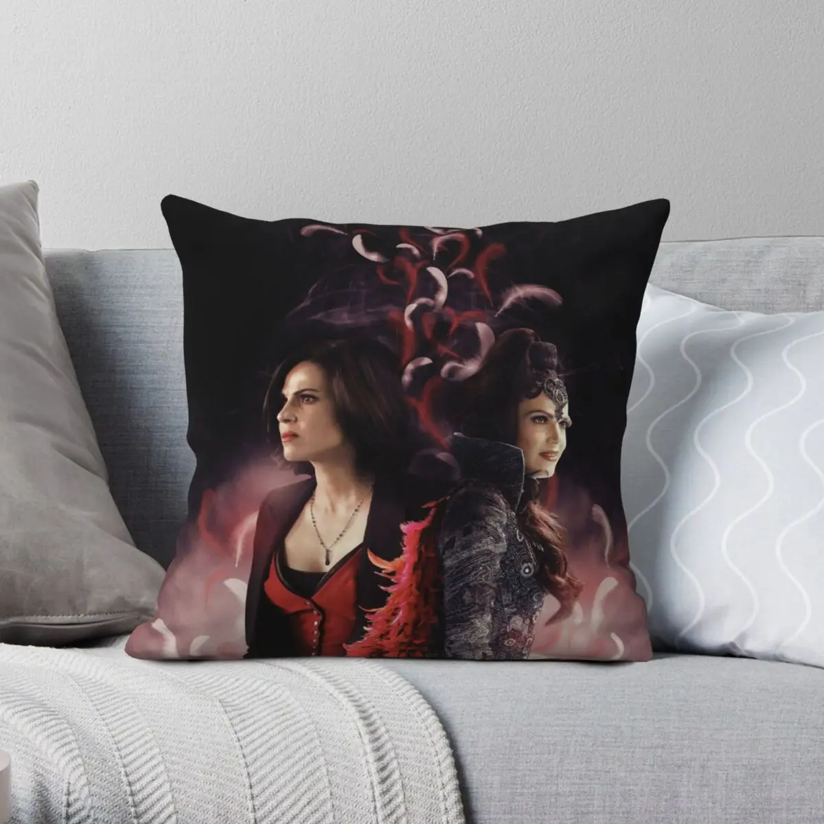 Regina Mills Once Upon a Time Square Pillowcase Polyester Linen Velvet Printed Decor Throw Pillow Case Sofa Seater Cushion Cover