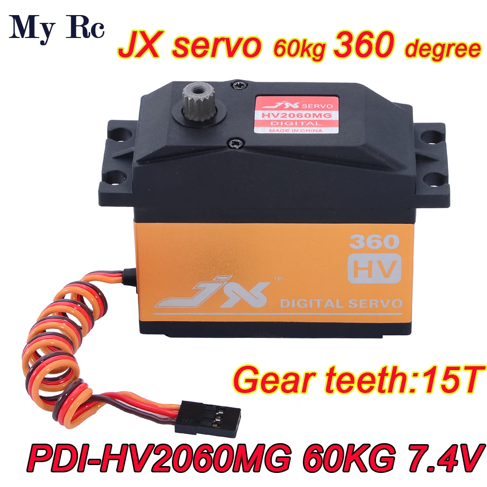 JX Servo PDI-HV2060MG 60KG Large Torque 360 Degree Digital Servo 1/5 Car compatible SAVOX-0236 LOSI XL 5T BAJA Robot  Pan-tilt