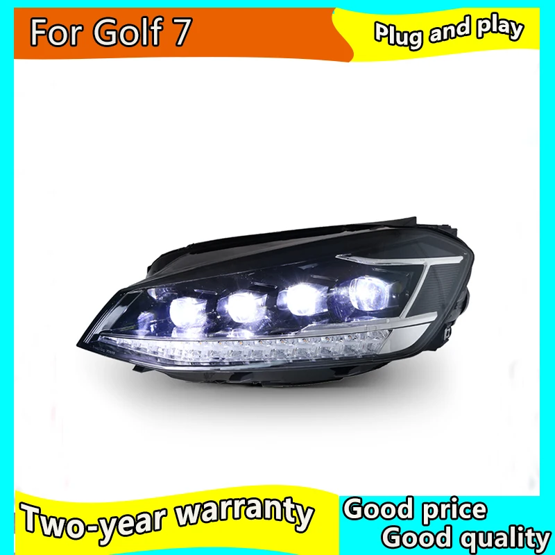 Car Styling  Head Lamp case for VW Golf7 Golf 7 Headlights Golf 7 MK7 ALL LED Headlight DRL Lens