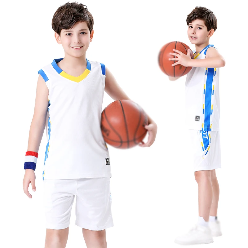 2022 Discount Childrens Basketball Uniform Suit Boy Spring Summer Primary School Sports Training Suit DIY Jersey Custom Uniform