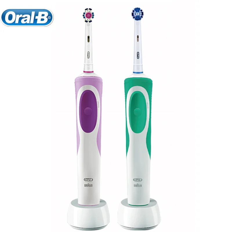 Oral B Dual Clean Electric Toothbrush Rotation Vibration Type Rechargeable Oral B Tooth Brush with 8 Brush Heads + Storage Box