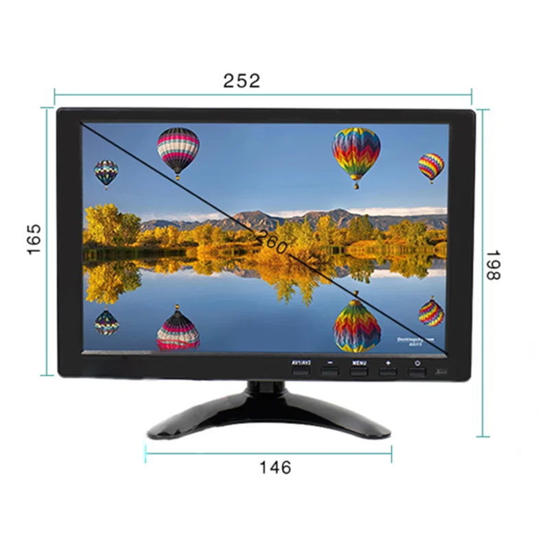 

1280x800 IPS 10.1 LCD HD touch screen monitor Computer PC Screen 2 Channel Video In Security Monitor With Speaker HDMI VGA USB