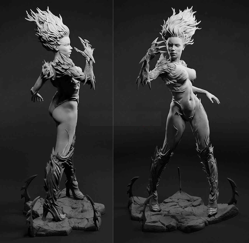 1/24 75mm 1/18 100mm Resin Model Kits Witches Warrior Figure Unpainted No Color RW-393