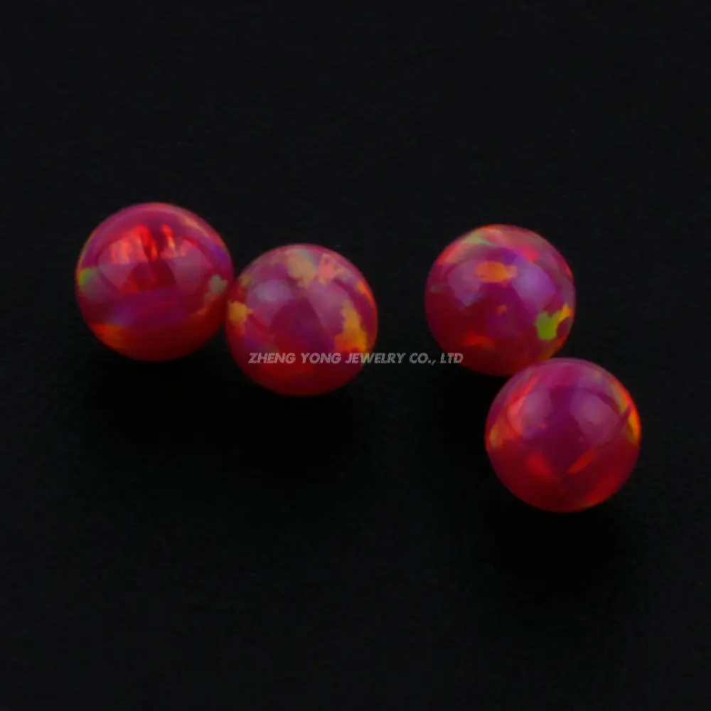 

Free Shipping Red Pink Jewelry Ball 2mm-8mm Lab Created Opal OP23 Full Drill Red Beads