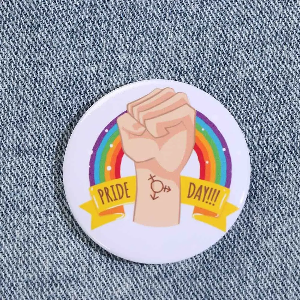 Джинсовые ювелирные аксессуары с лацканами, радужная брошь, ЛГБТ-броши, булавка для воротника, значок для геев