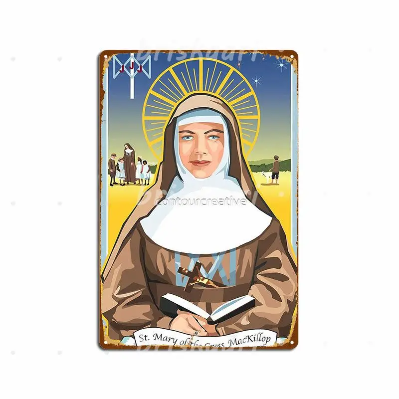 Saint Mary Of The Cross Mackillop Metal Signs Classic Cinema Kitchen Plaques Club Bar Metal Posters