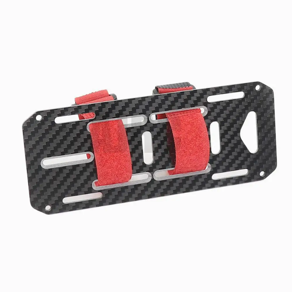Carbon Fiber Battery Tray with Straps for 1/10 RC Crawler Cheater Rigs LCG Chassis Lower Center of Gravity Rails Update Parts
