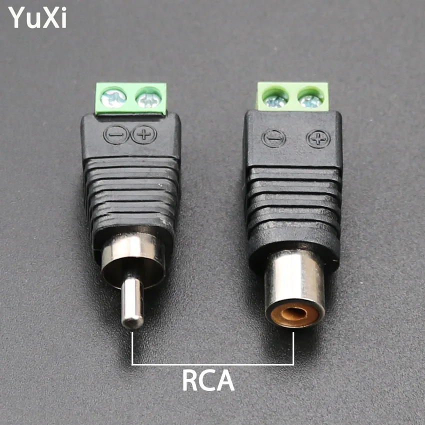 1Pair RCA Terminal Block CAT5 To Camera CCTV Video Balun RCA Female or Male Jack AV Screw Connector