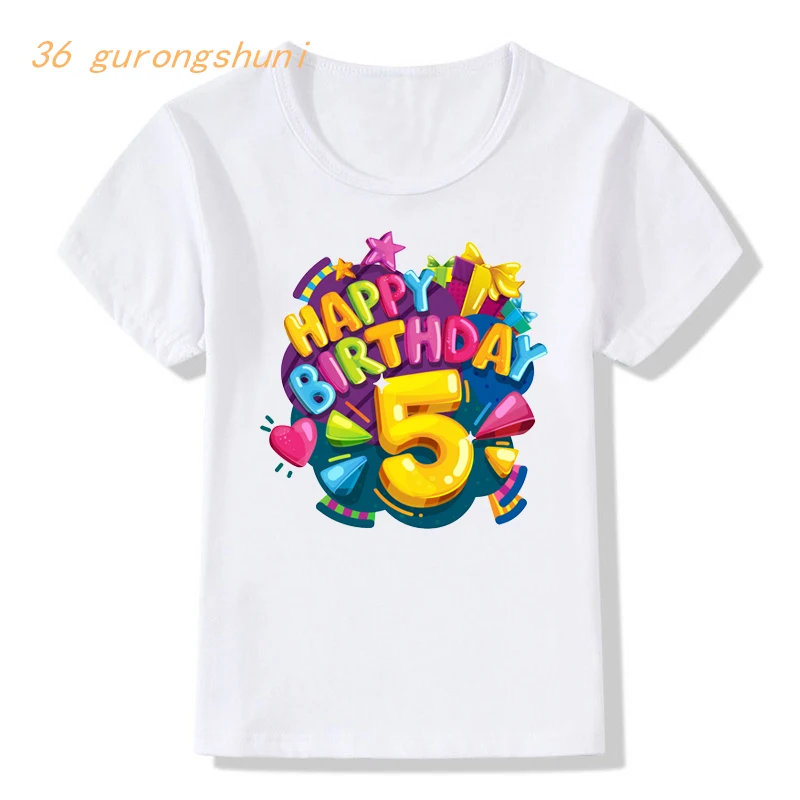 Boys Clothes 8 Years 6 7 3rd Graphic T Shirts kid Tshirt Girl T Shirt for Girls Clothes 4 5th Happy Birthday Children Clothing
