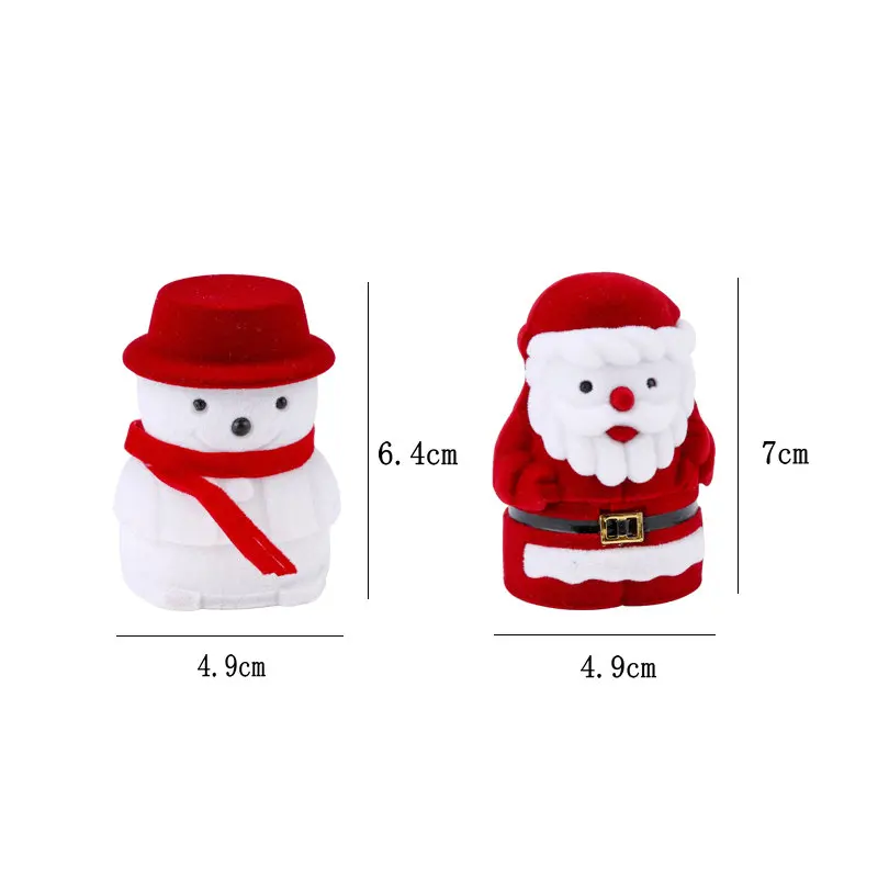 1 piece Christmas Velvet gift box Santa Claus jewelry box ring box snowman Ring Case Earrings Holder for jewelry display