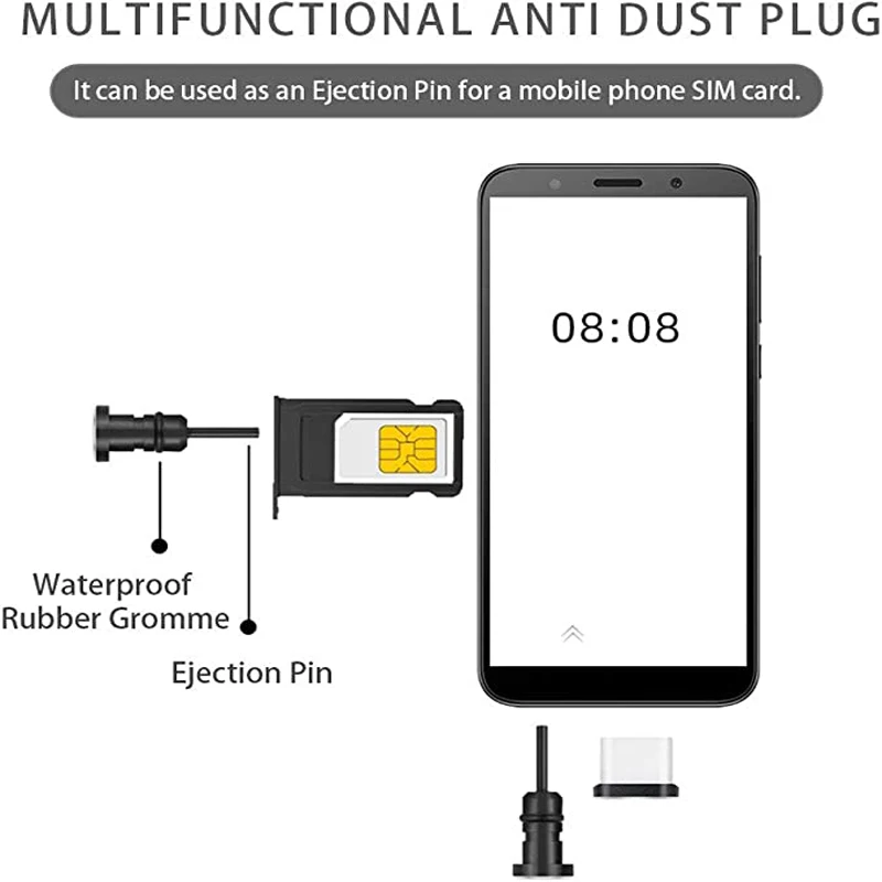 Uniwersalny USB C aluminiowa wtyczka pyłu zestaw do Samsung S10 Plus S9 S8 uwaga C Port ładowania i 3.5mm gniazdo słuchawkowe wtyczka przeciwpyłowa