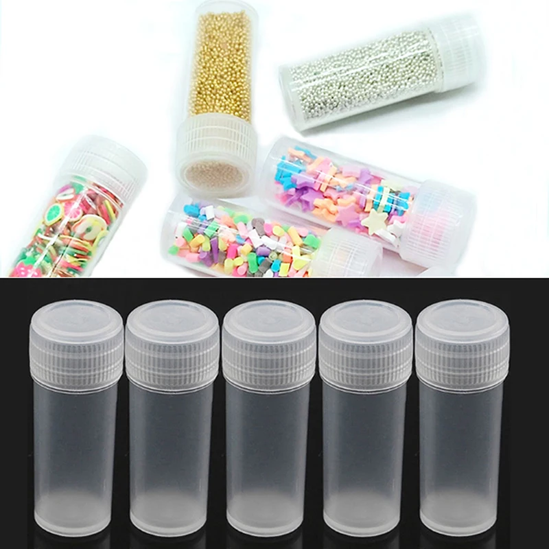 20Pcs 5g Small Barrel Vials Medicine Pill Liquid Powder Capsule Storage Container Packing Bottles 5ml Plastic Bottle Sample Jar