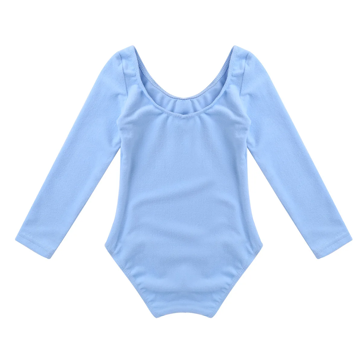 Kids Girls Ballet Dance Leotard Gymnastics Yoga Bodysuit Long Sleeve Solid Catsuit Dancing Class Training Performance Costume