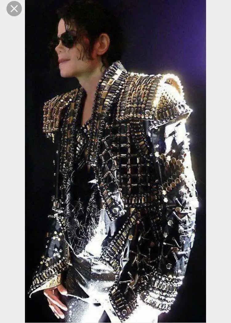 Giacca da uomo con strass cappotto con cristalli pieni cantante Dance Dance Wear capispalla Show Costume Outfit Michael cosplay Jackson