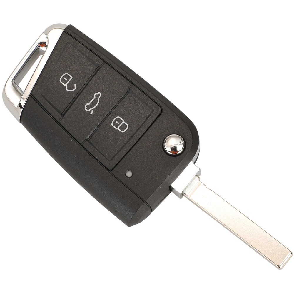 Jingyuqin Klapp Schlüssel Shell Für Volkswagen VW Golf7 MK7 Skoda Sitz 3 Tasten Fernbedienung Auto Schlüssel Fall Abdeckung Mit HU66/HU162T Klinge
