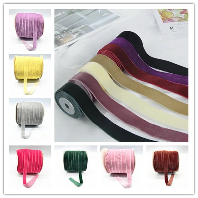 New 20mm Velvet Ribbon Wedding Handmade Ribbon Gift Wrapping Hair Bowknot DIY Party Decoration Christmas Ribbon