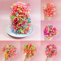 10/20/30 Uds. Lazos para el cabello de dibujos animados coloridos y bonitos para niña, cuerda elástica para el cabello para bebé, banda de goma elástica, accesorios para el cabello, tocado