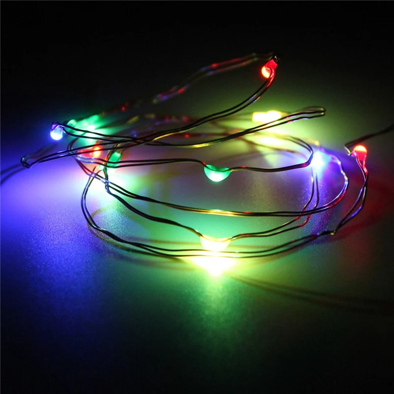 

1M Waterproof RGB LED Strings 10 LEDS Battery Power Operated Copper Cable Wire Fairy LED String Light Party Wedding Decor