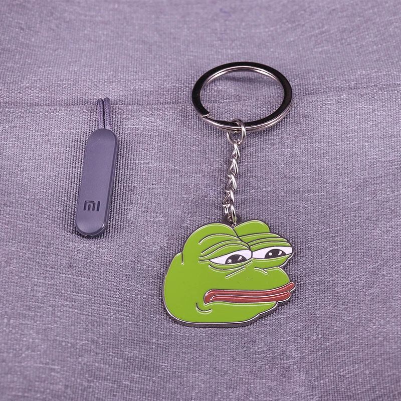 Sad Pepe key chain Sad Frog Charms key ring, women and men accessories