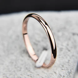 #4 5 6 7 8 9 10 Size Thin Titanium Steel Couple Ring Smooth Fashion 18K Rose Gold Finger Ring 1pc For Women and Men Jewelry gift