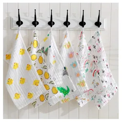 6 layers of pure cotton towel 25*50CM baby towel, children's face towel, cartoon water-absorbing bubble sponge towel