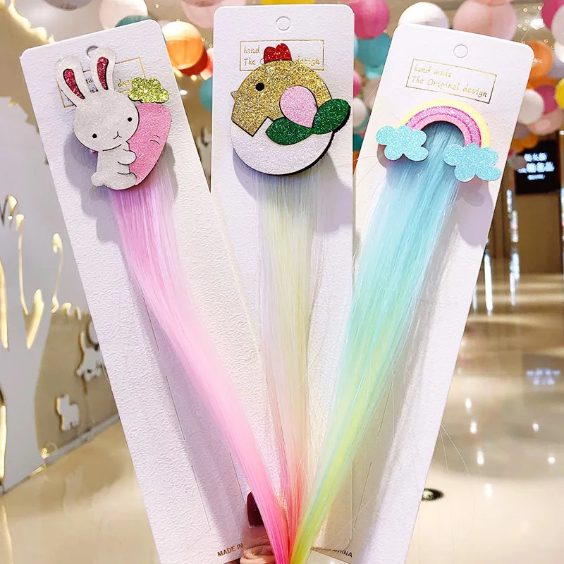 New Girls Cute Cartoon Unicorn Colorful Braid Headbands Hair Clips Sweet Hair Ornament Hairpins Kids Fashion Hair Accessories