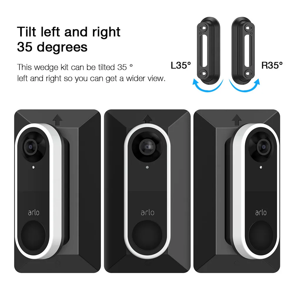 Đĩa Treo Tường Cho Arlo Video Chuông Cửa, Kiểu Dáng Thời Trang Chuông Cửa Bảng 35 Độ Trái Và Phải Điều Chỉnh Hướng Đi Chân Đế Chắc Chắn Bền Đẹp