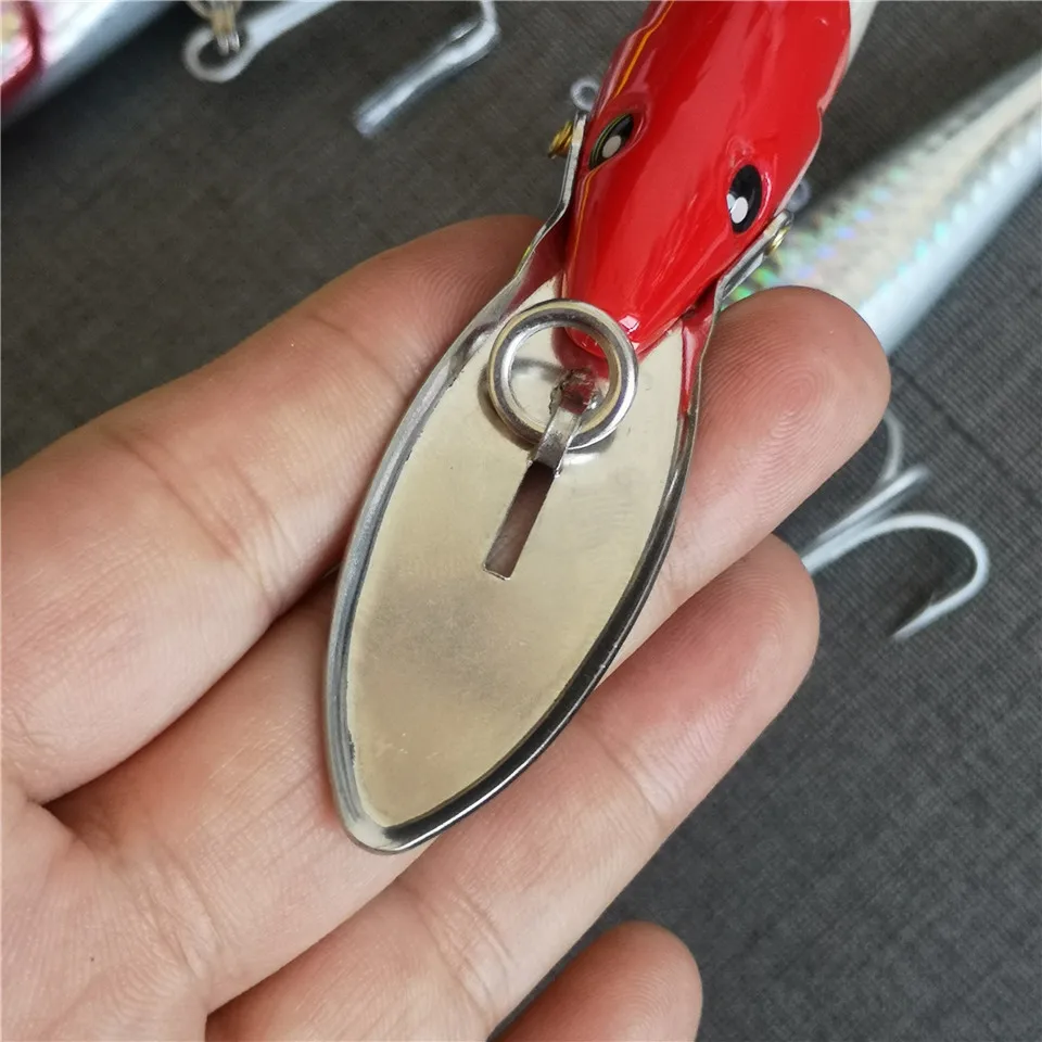 Swolfy 1pcs 130mm/32,5g 185mm/60g Troll ing Thunfisch Angel köder große sinkende See köder Elritze lockt Fisch köder vmc Haken – Detail 8