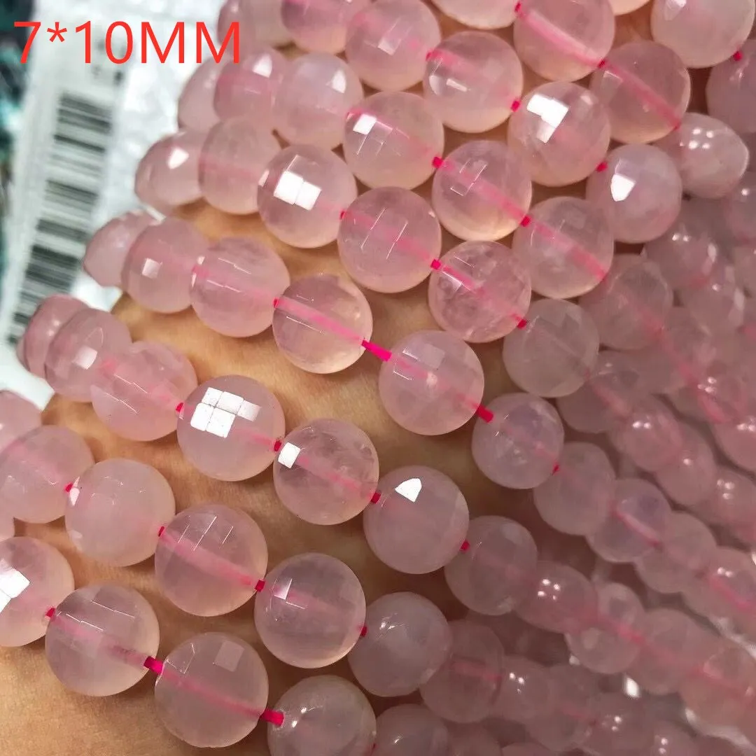 

Rose Quartz loose beads faceted coin 4/6/10mm 38cm for DIY jewelry making FPPJ wholesale beads nature gem stone