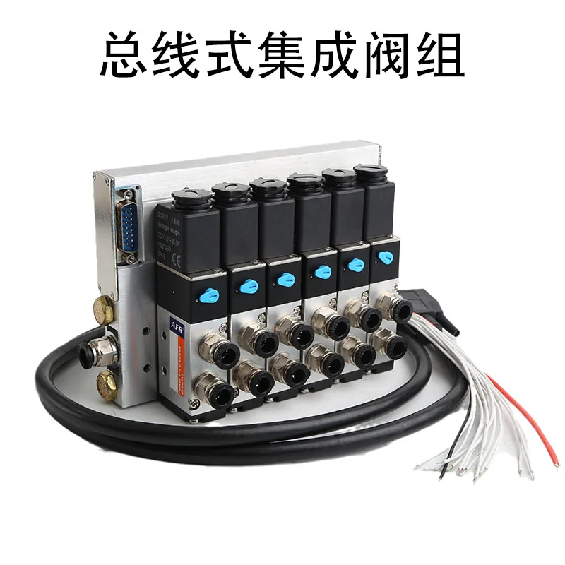 Imagem -03 - Válvula Solenóide 4v21008 Dc24 Terminal de Válvulas tipo Bus Controle do Cilindro Plug-in Combinação de Marcha-atrás com Cabo de Dados