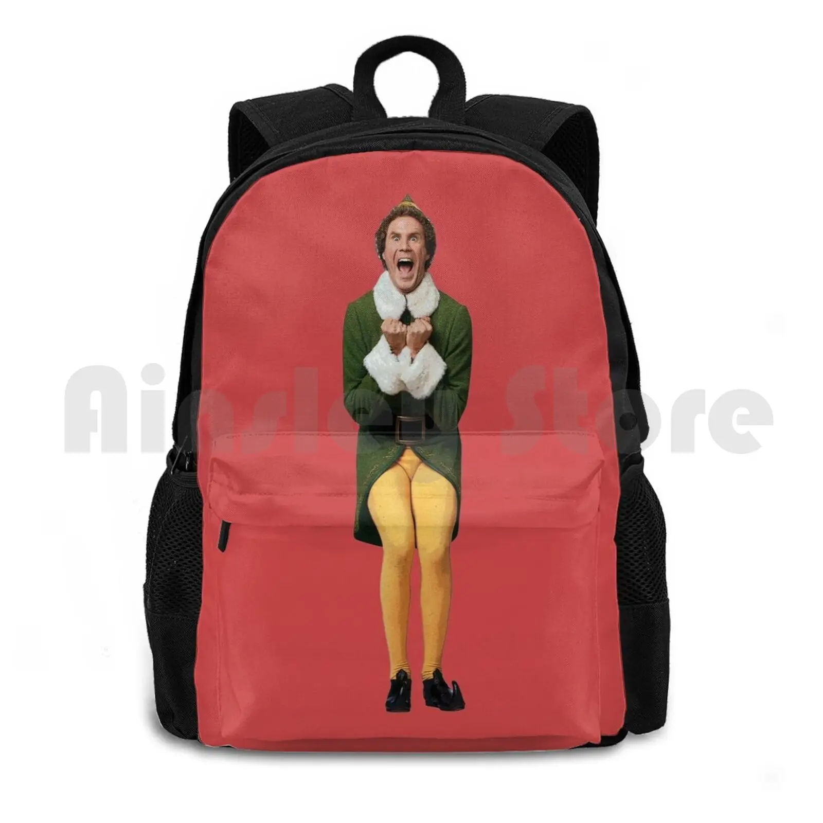 

Buddy The Elf! Will Ferrell Elf Christmas Movie Outdoor Hiking Backpack Riding Climbing Sports Bag Will Ferrell Best Christmas