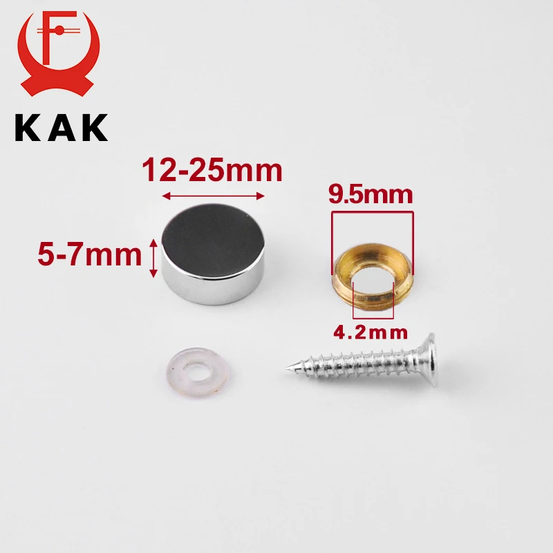 4Set/Bag KAK Glass Fastener Stainless Steel Advertising Screws Mirror Nails Decorative Cover Advertisement Fixing Screw Hardware