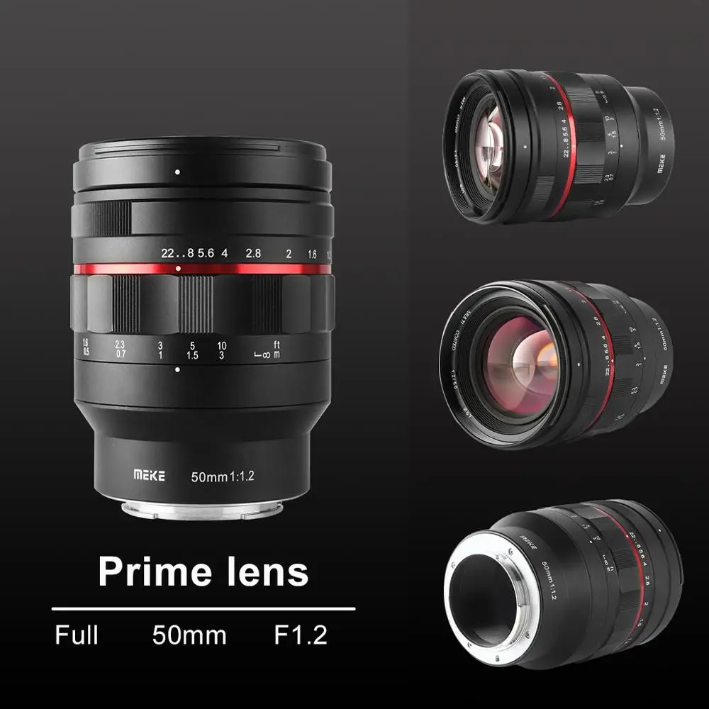 Meike 50mm F1.2 Large Aperture Full Frame Manual Focus Lens For Sony E Mount/ Nikon Z mount/ Canon EF/L Mount cameras