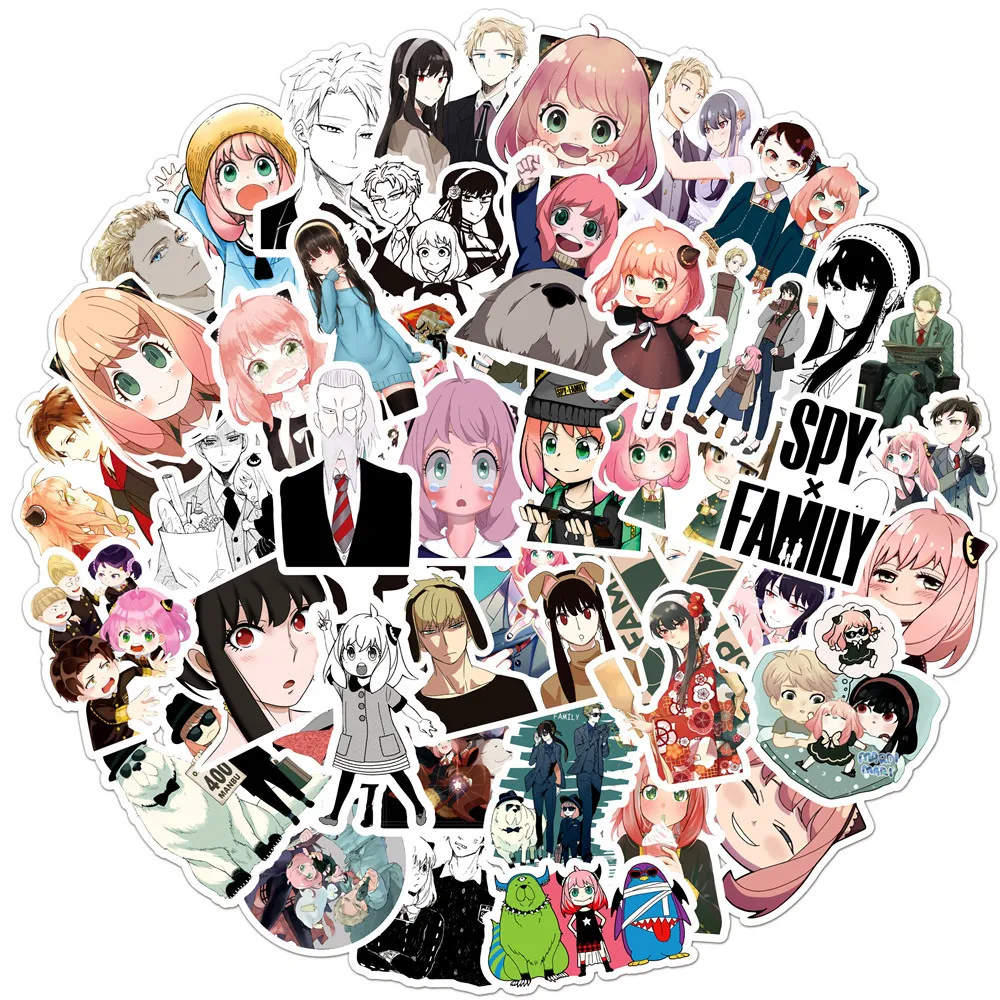 10/30/50PCS Japanese Animation Spy Family Personalized Graffiti Waterproof Sticker Cute Refrigerator Skateboard Guitar Wholesale