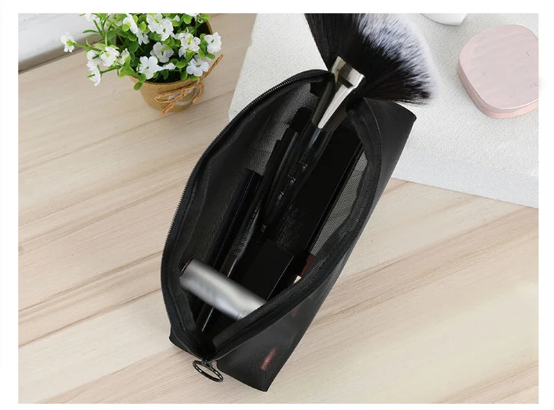 Tragbare Mesh Transparent Kosmetik Tasche Make-Up Fall Frauen Reise Zipper Make-Up Organizer Waschen Kulturbeutel Schönheit Lagerung Tasche Tasche – Detail 9