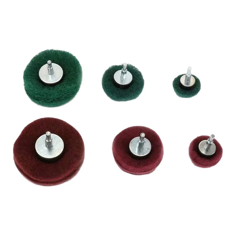 6Pcs Mounted Dome Sanding Mop Pad Nylon Fiber Buffing Wheel for Metal Wood 180 320 Grit