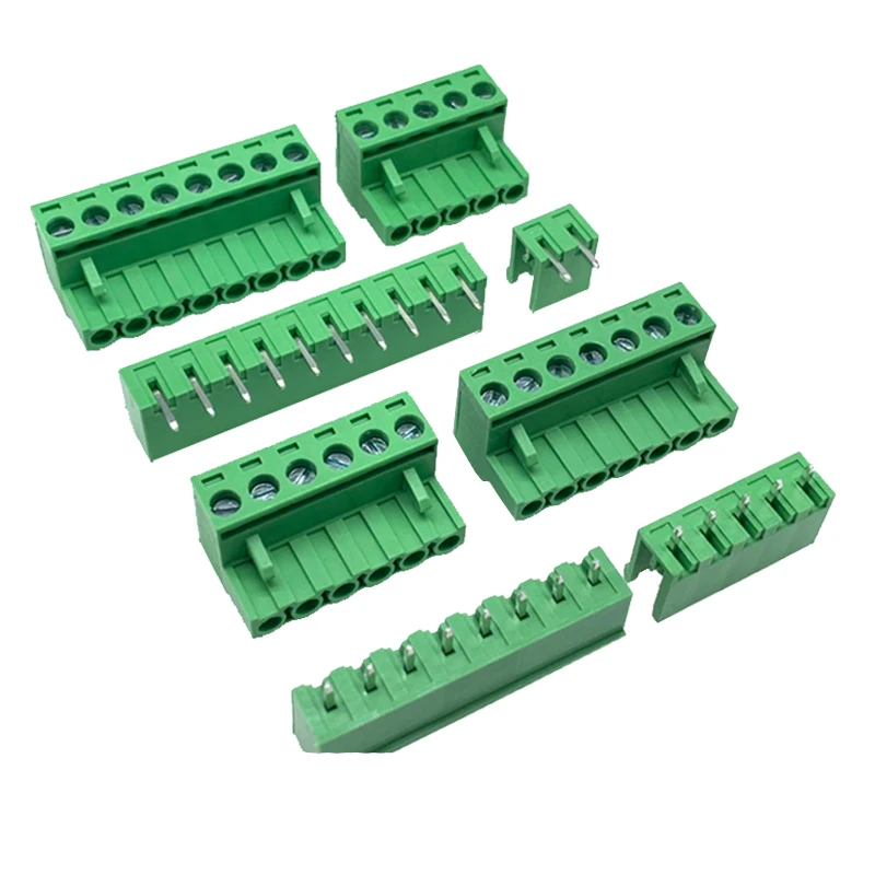 100SET 2EDG 5.08-2P / 3/4/5/6/7/8 / 9-12P Looper Terminals/Bent Pin Connector (Plug + Socket)