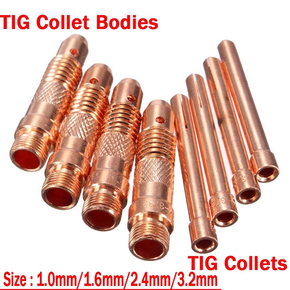 16Pcs TIG Welding Torch Alumina Ceramic Cups Collet Bodies Back Cap for WP17 WP18 WP26 TIG Welding Consumables Accessories