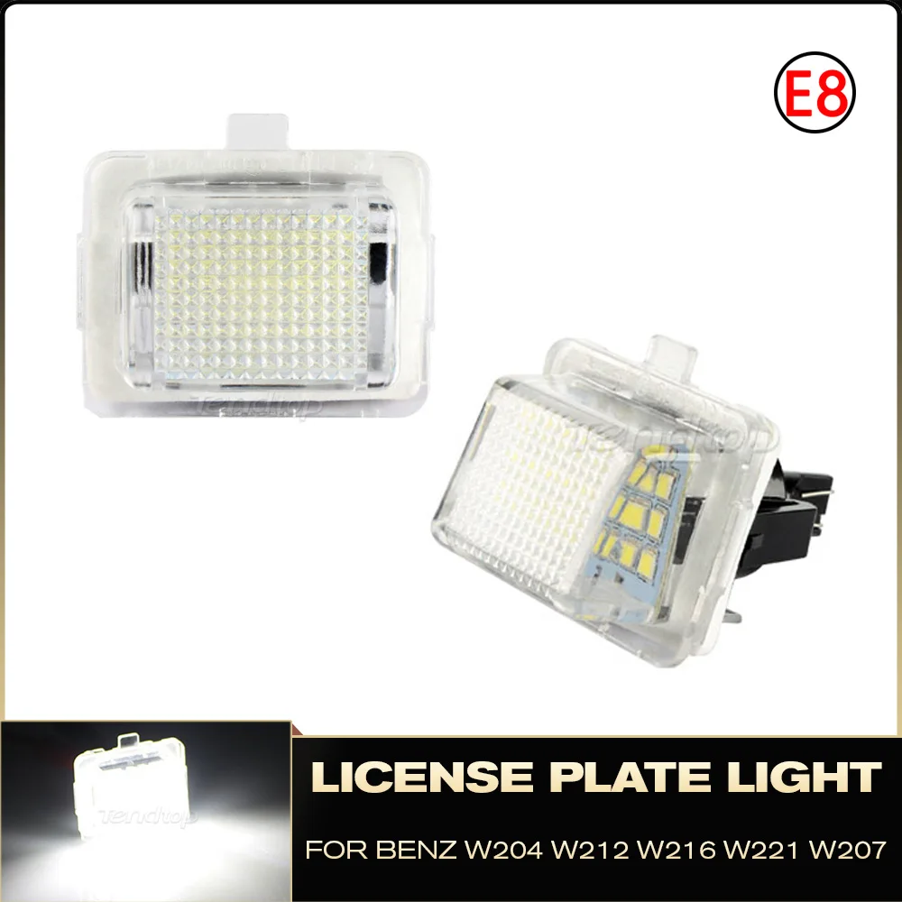 For Mercedes-Benz W204 S204 5D W212 W216 W221 LED CanBus No Error Number License Plate Lights Bulb White No Hyper Flash