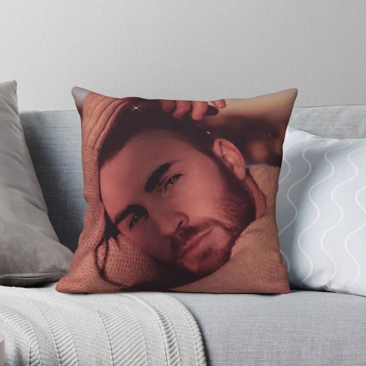 

Chris Evans Square Pillowcase Polyester Linen Velvet Creative Zip Decor Home Cushion Cover Wholesale 18"