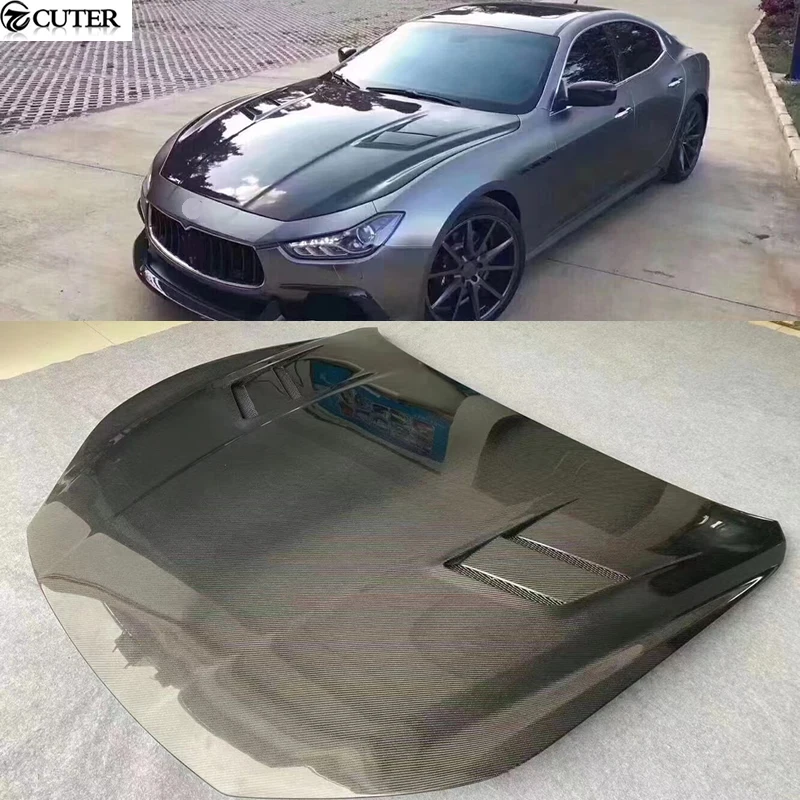 Carbon Fiber FRP Engine Hood Cover Bonnet for Maserati Ghibli Sq4 Car Body Kit