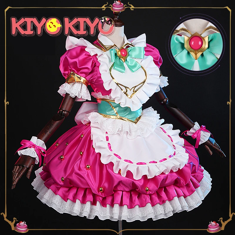 ｛Stock｝KIYO-KIYO Game LOL Cafe Cutie Sivir New Skin Cosplay Costume Sivir Sweetheart Lovely Maid Dress female