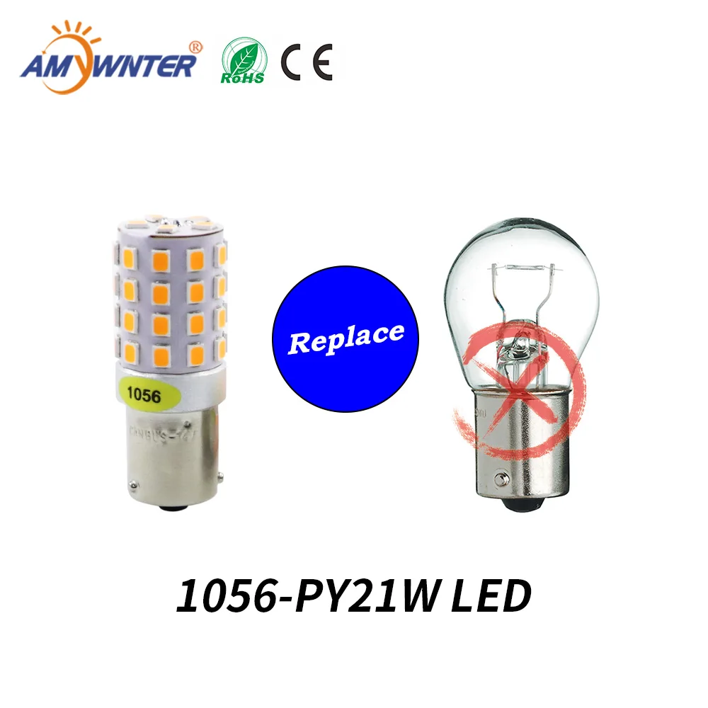 

AMYWNTER 12 В 1157 BAY15D P21/5 Вт 1156 BA15S P21W Canbus LED PY21W 1056 BAU15S лампа поворотного сигнала для ходосветильник огней красный/желтый/белый