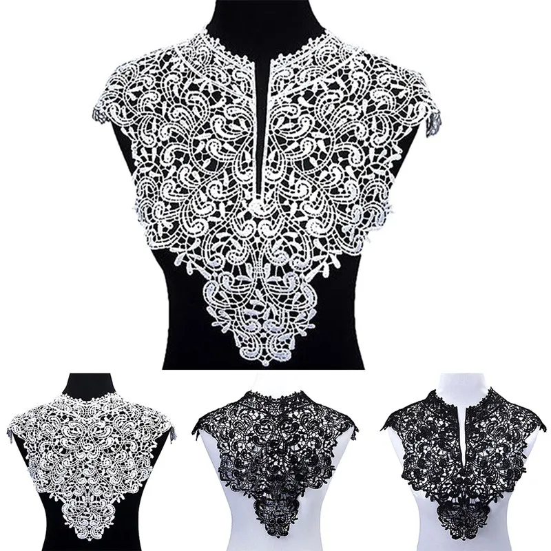 Women Neckline Clothes Detachable Tops European Embroidery Fake Collar DIY Elegant Lace Flower Sewing Apparel Accessories Hollow